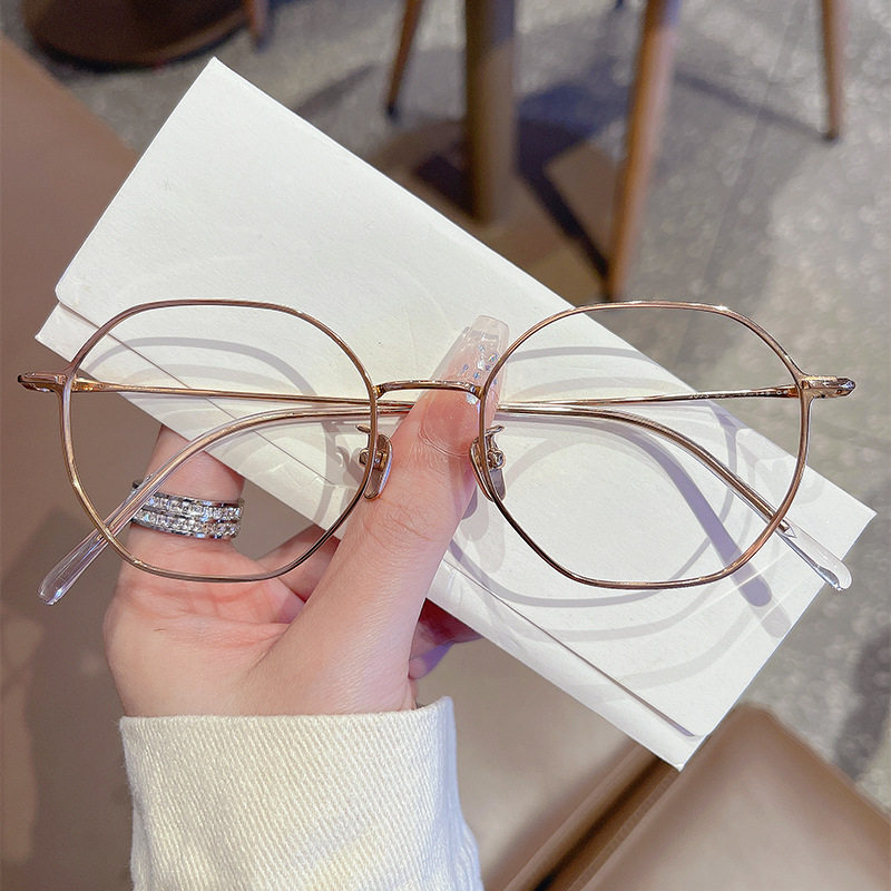 文奕超轻真纯钛板潮流近视眼镜框架可配度数散光变色近视眼镜男女