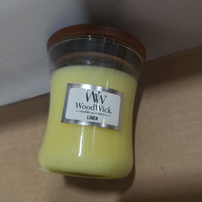 【瑕疵款】WoodWick香薰蜡烛卧室熏香家用香氛 亚麻