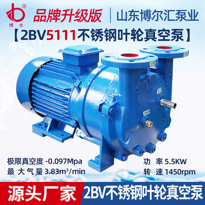 水泵不锈钢机组水环式化工真空泵2BV5111直联5.5KW水环真空泵