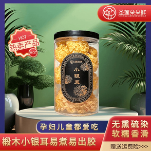 精品椴木小银耳干货非特级糯耳羹出胶雪耳白木耳无硫红枣软糯