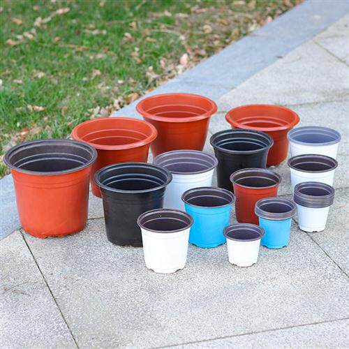 家用白色一次性简易育苗盆塑料吊兰盆营养钵黑色盆栽双色花盆包邮