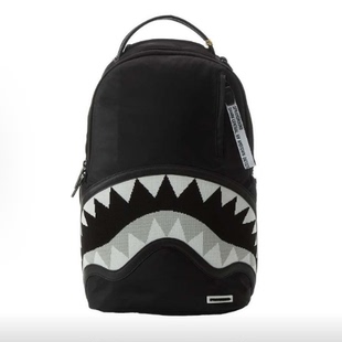SPRAYGROUND sg鲨鱼嘴 潮流双肩包 黑色经典大logo 可放16寸电脑
