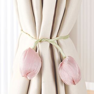 窗帘扣环捆绑带一对装花朵高级感白纱帘收拢固定扎束带绑收拢绳子