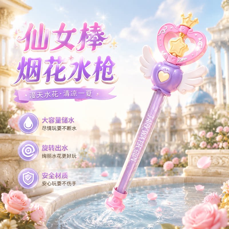 小魔仙女童抽拉喷雾水枪