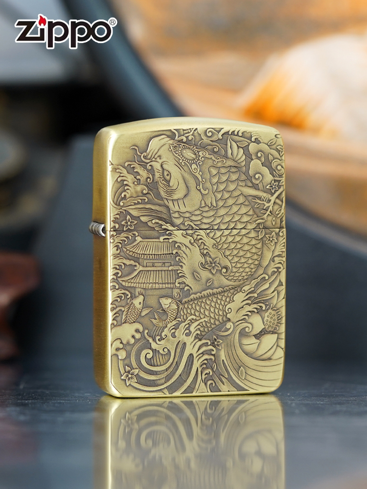 ZIPPO1941浮雕鱼跃龙门打火机