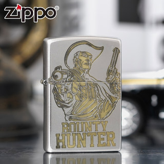 ZIPPO打火机黄铜雕刻赏金猎人礼盒套装个性复古男士防风煤油