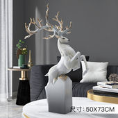弘才北欧轻奢鹿落地摆件大件福鹿客厅沙发电视柜旁边办公室民宿创