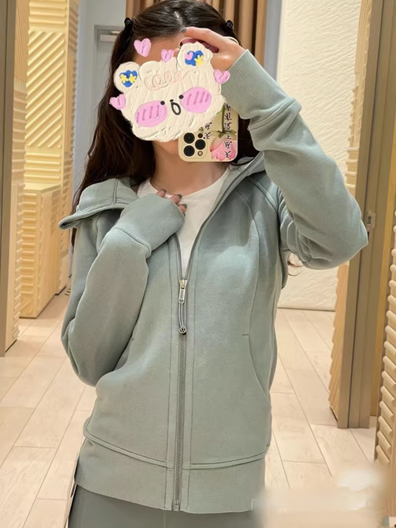 lulu瑜伽服 Scuba Hoodie 秋冬抓绒运动帽衫加绒经典卫衣连帽外套