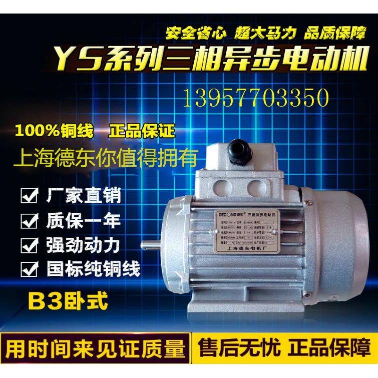 铜线国标德东三相异步电动机YS6332/380V/0.37KW/转速/2800r/min