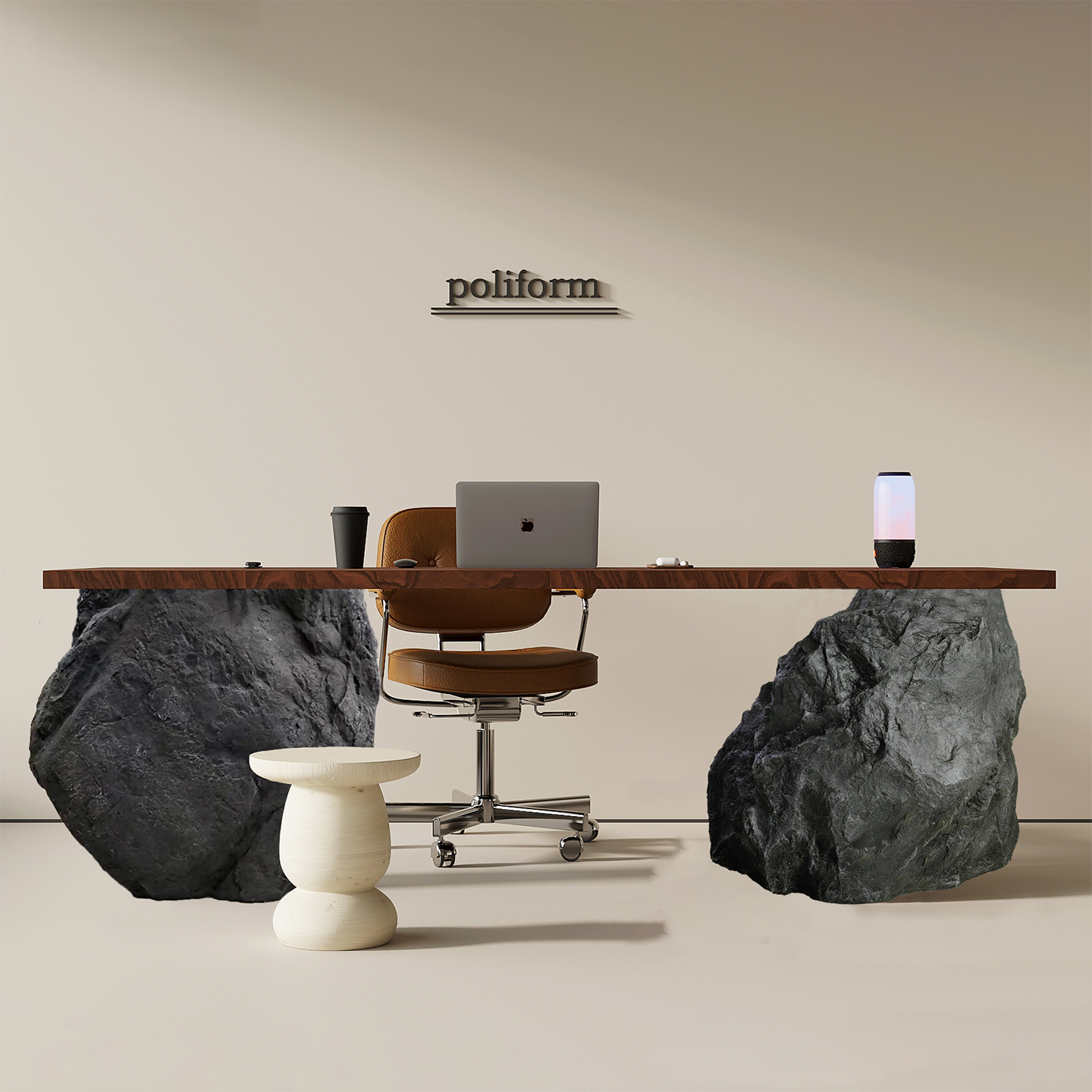 创意桌脚石桌子腿现代家居摆件