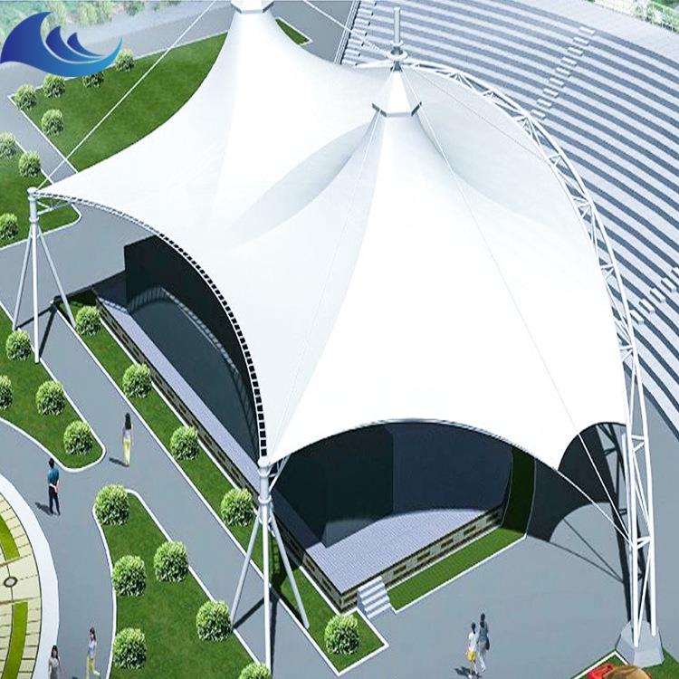公广场张拉膜景观 休息遮阳建防雨棚棚景区喇叭园型张膜结构拉膜