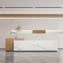 公前台接司待台酒店物业台桌收L形转角大理石前岩板吧台银台