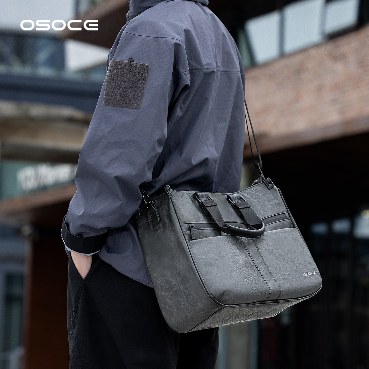 OSOCE斯哲杜邦纸通勤电脑斜挎包