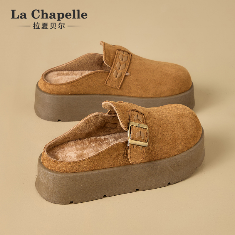 拉夏贝尔厚底加绒勃肯鞋