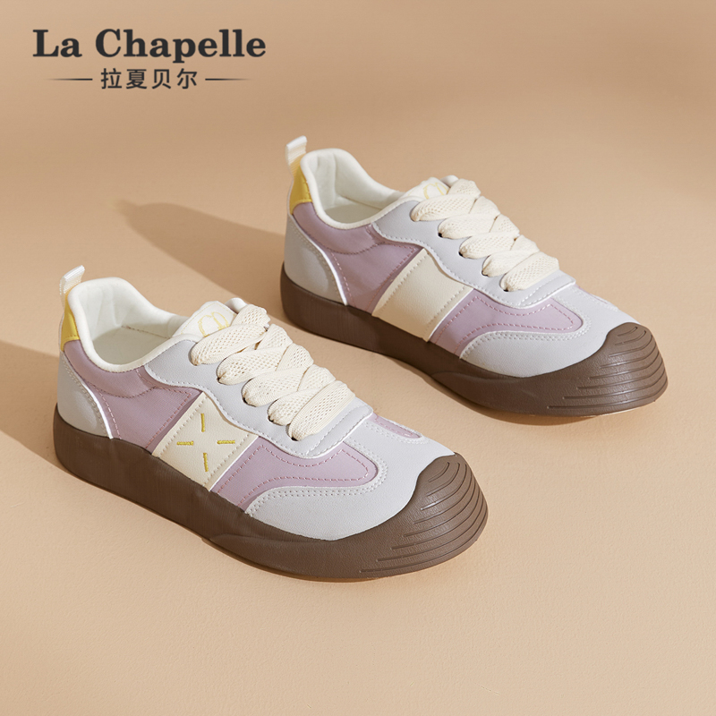 拉夏贝尔帆布鞋女2024夏季新款德训鞋配裙子小白鞋透气薄款板鞋子