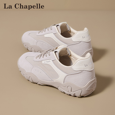 拉夏贝尔德训小白鞋女透气厚底