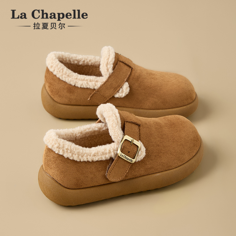 拉夏贝尔厚底毛绒勃肯鞋