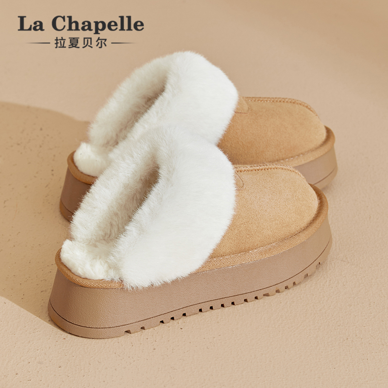 拉夏贝尔毛毛雪地靴女2025新款