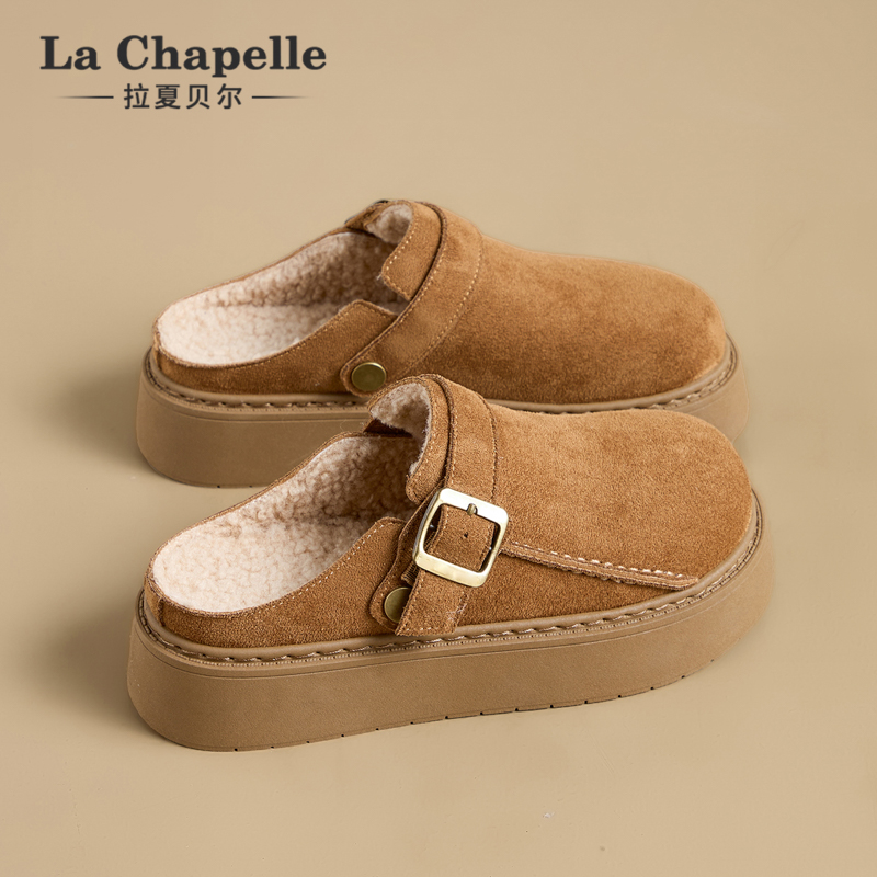 拉夏贝尔厚底勃肯鞋一脚蹬懒人鞋