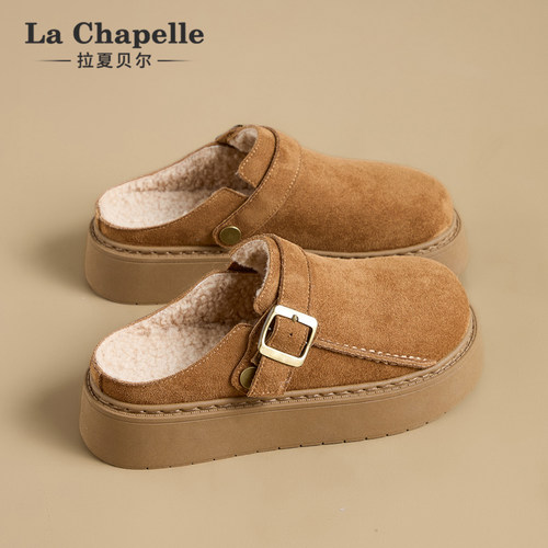 拉夏贝尔厚底勃肯鞋一脚蹬懒人鞋