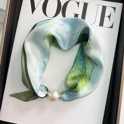 予凡【四季丝巾】新款珠珠磁吸扣丝巾时尚洋气百搭女士领巾