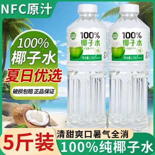 聚餐整箱畅饮5斤装 瓶装 100%椰子水果汁1.25L 百分百 买一送一