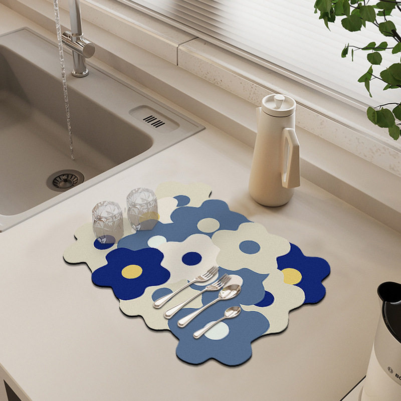 奶油风厨房台面沥水垫洗手台吧台硅藻泥吸水垫免洗碗盘防霉隔热垫,个性定制/设计服务/DIY,地毯/地垫定制,淘宝优惠券,粉丝福利购,淘宝优惠卷