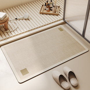 新款 简约浴室吸水地垫家用速干防滑脚垫卫生间耐脏易清洗硅藻泥