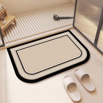 美式复古家用卫生间防滑垫防摔浴室地垫吸水速干硅藻泥地垫可