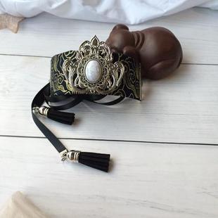 汉服明制古装头饰武侠男女束发发冠发扣黑色流苏穗子头冠动漫古风