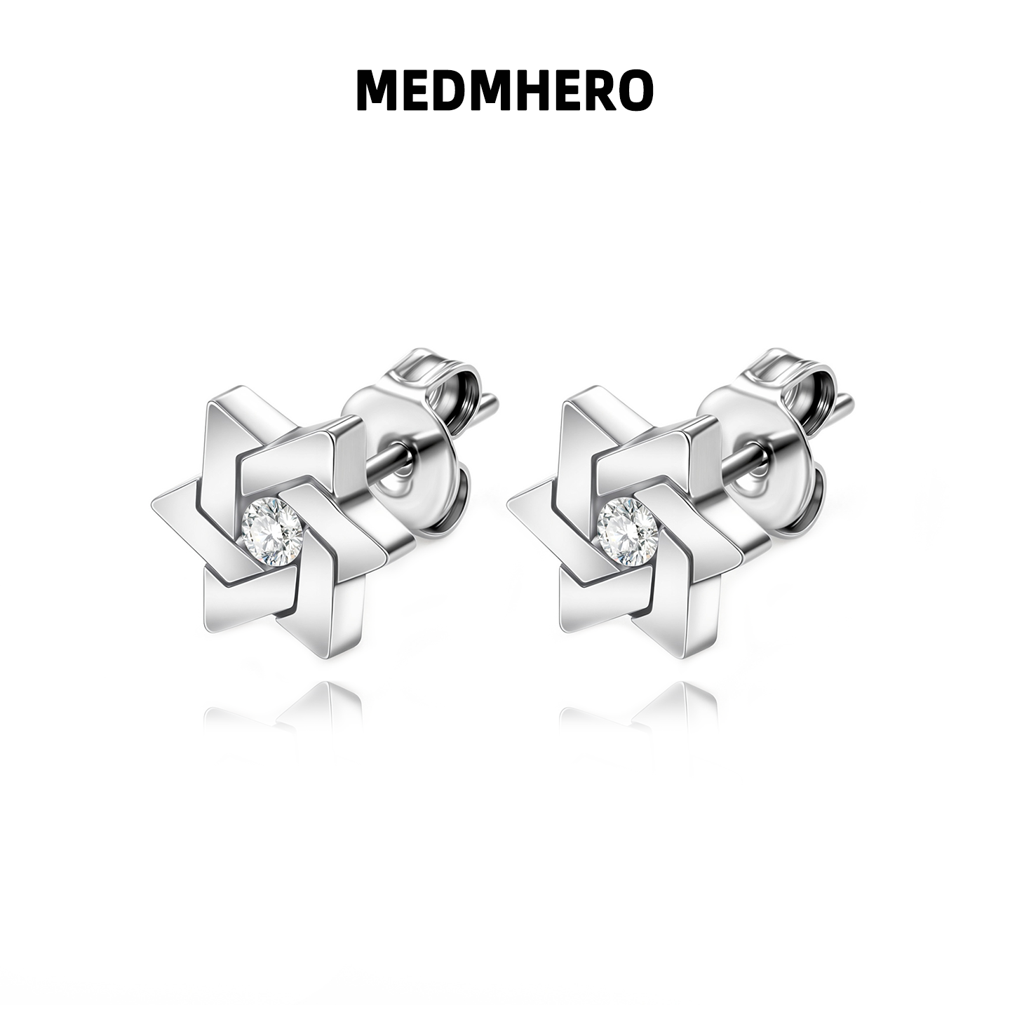 六芒星S925银男士潮高级感耳钉