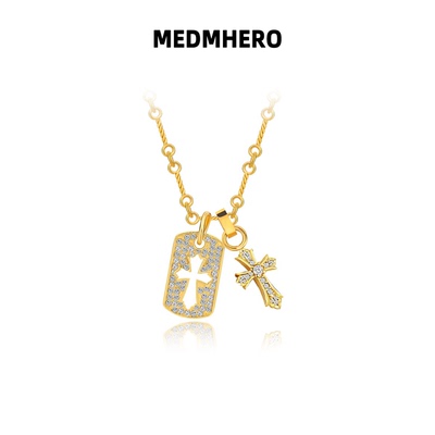 MEDMHERO钛钢十字架百搭项链
