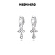 MEDM HEROS925银针满钻十字架潮耳环小众高级感十字耳坠男女耳饰