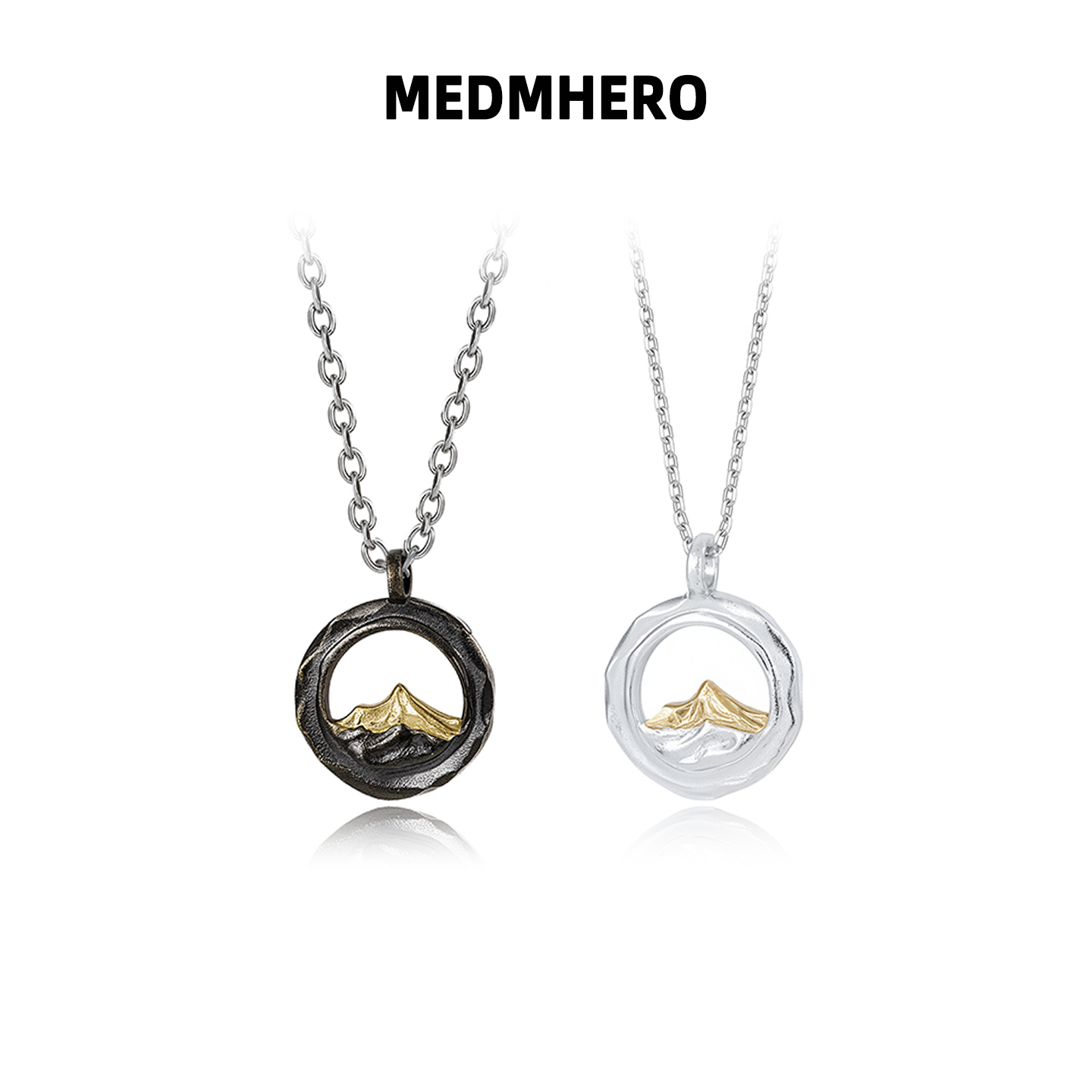 日照金山浮雕情侣项链