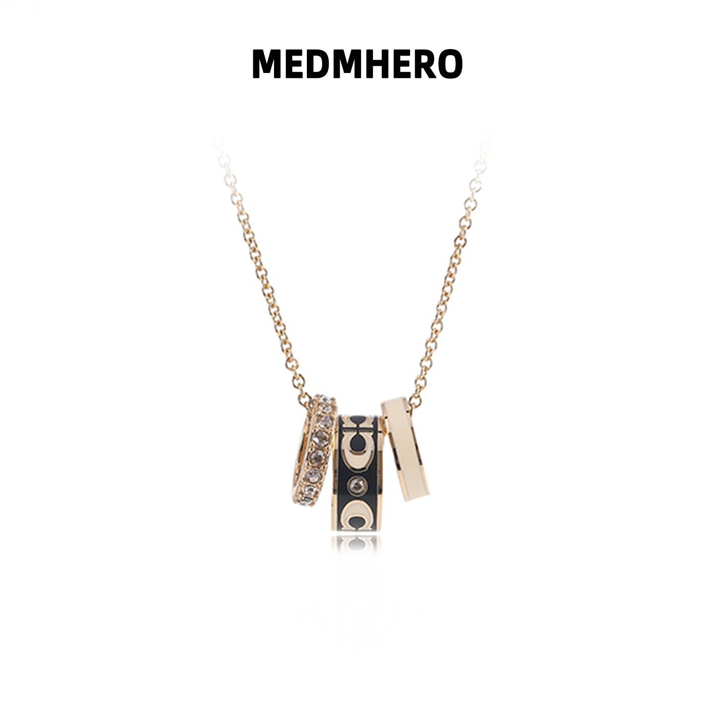 MEDMHERO蔻驰三环珐琅锁骨链