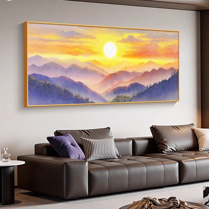 紫气东来客厅挂画现代简约靠山图风水画高端大气沙发背景墙装饰画,家居饰品,现代装饰画,淘宝优惠券,粉丝福利购,淘宝优惠卷