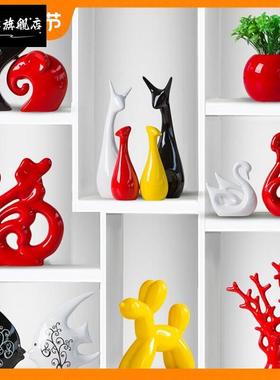 屏风柜摆台装饰品背景墙摆件情怀客厅干花创意小物件复古小电视柜