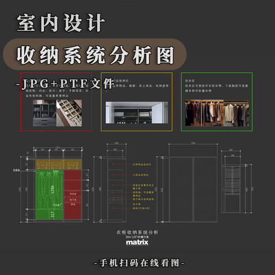人体工程学全屋定制室内设计收纳系统分析图衣柜设计JPG+FDF文件