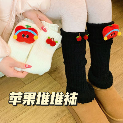 秋冬加厚保暖防风堆堆小腿袜女