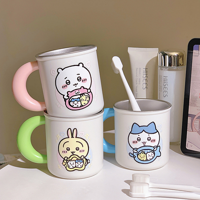 316不锈钢防摔抗菌卡通漱口杯
