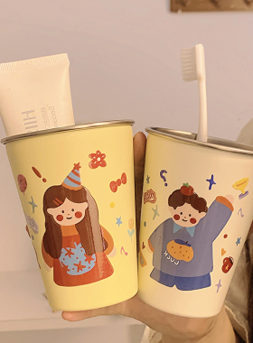 原创304不锈钢漱口杯2025新款一家三口情侣刷牙杯子儿童洗漱杯