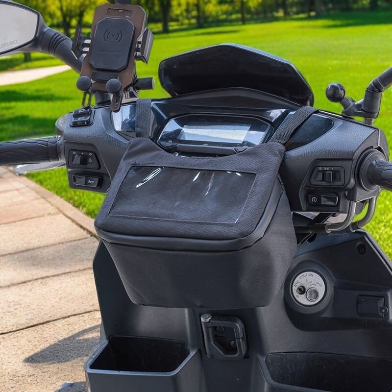 电动车装饰摩托车头前置挂包防雨防水大容量置物兜通用充电器收纳