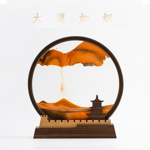 马鹿大漠流沙画摆件礼物