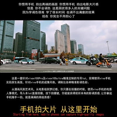VIVOx100PRO专用Lut手机摄影调色预设合集质感人像打造专业拍摄