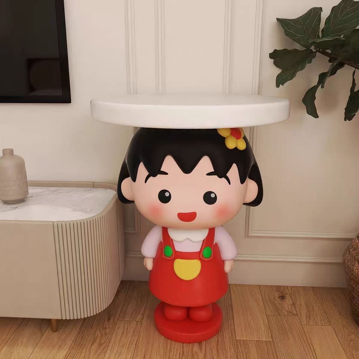 樱桃小丸子大型客厅沙发电视柜旁边落地软装饰品生日搬家礼物摆件