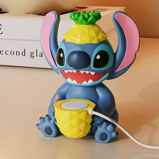 菠萝史迪仔卡通创意适苹果series10充电器放置手表支架子底座摆件