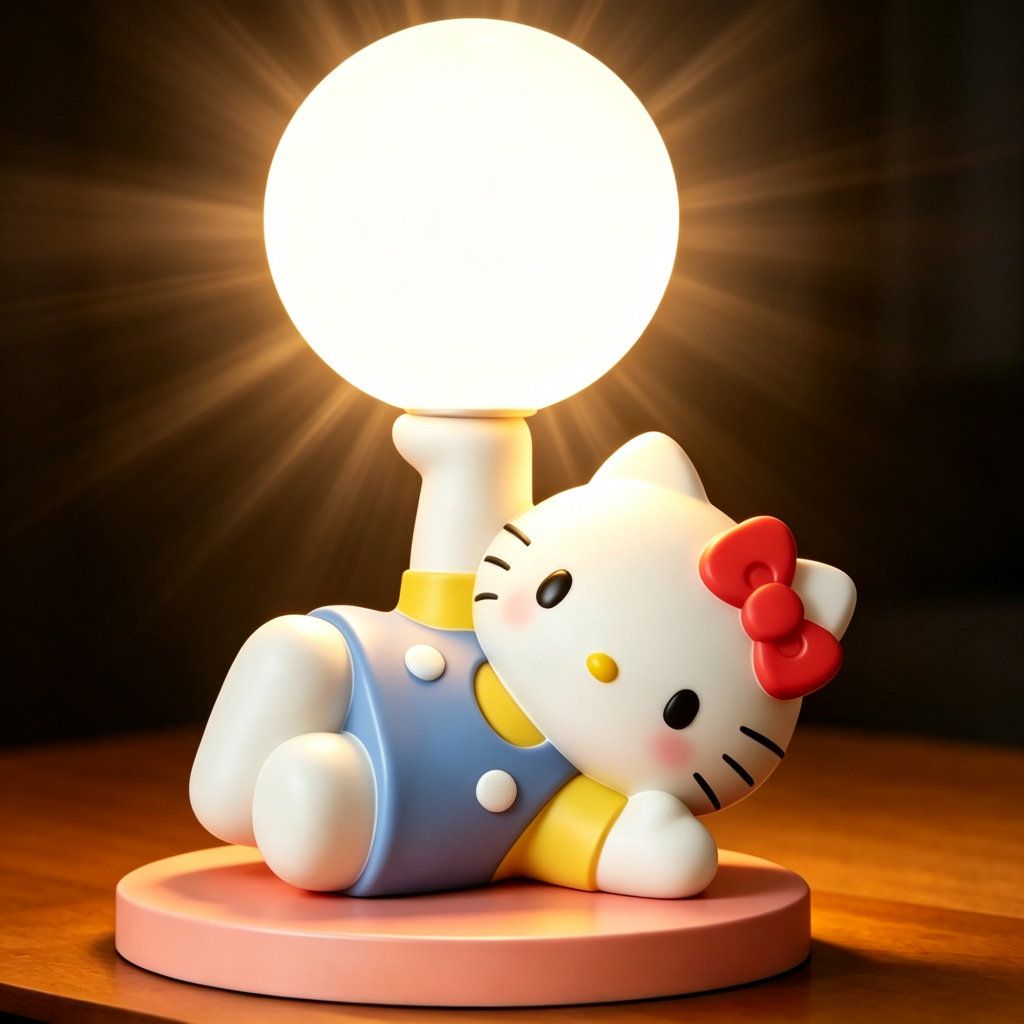 多巴胺HelloKitty台灯卧室氛围感小夜灯床头睡眠桌面卡通装饰摆件