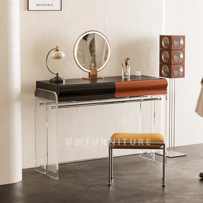 早迟法式复古风全实木梳妆台