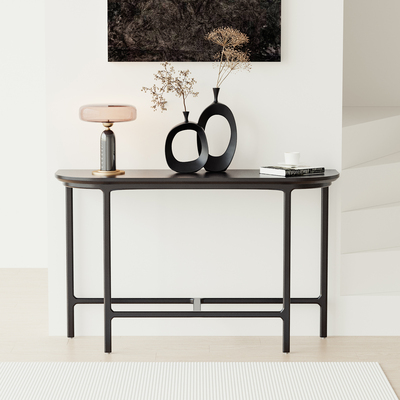 早迟复古风实木玄关桌长条边桌