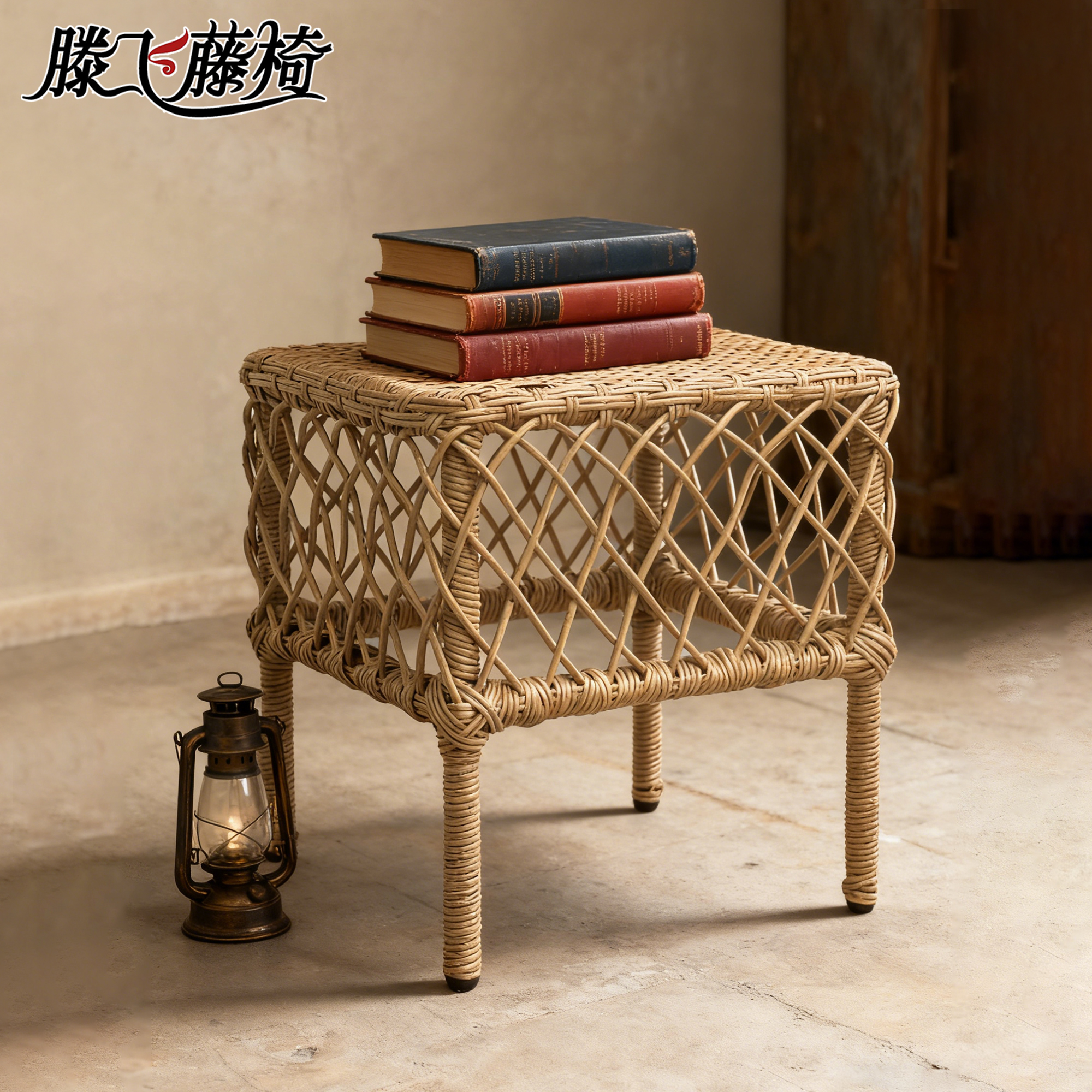 藤编新中式小板凳结实防滑耐用